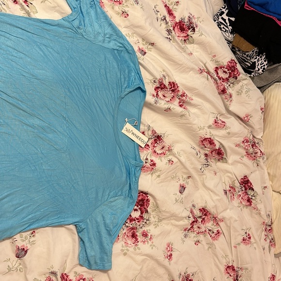 Aqua flowy dress - Picture 2 of 5